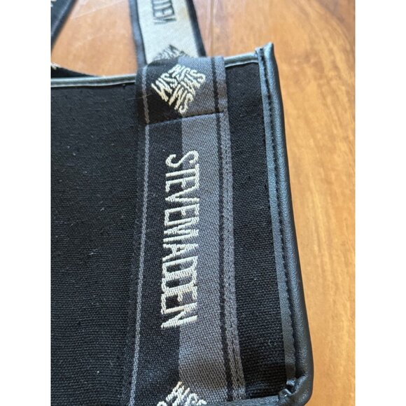 Steven Madden Tik Tok Bag Webber Small Black And Gray Canvas Purse Bag - Picture 3 of 8